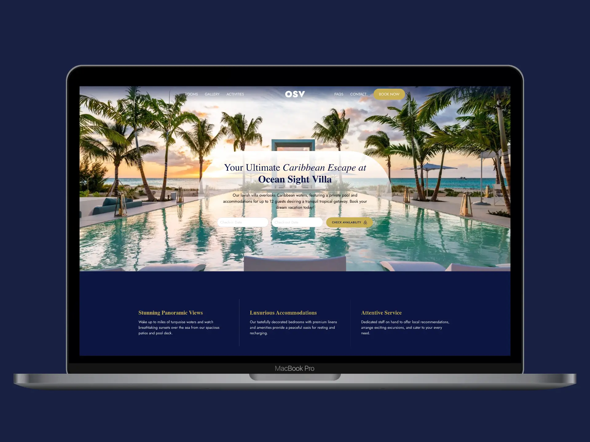 Ocean Sight Villa Web Design Project Image